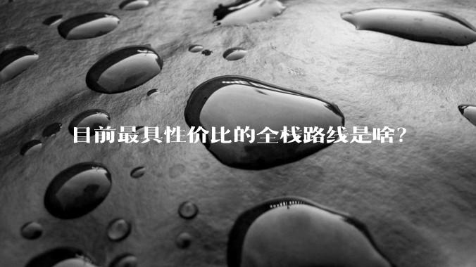 目前最具性价比的全栈路线是啥？